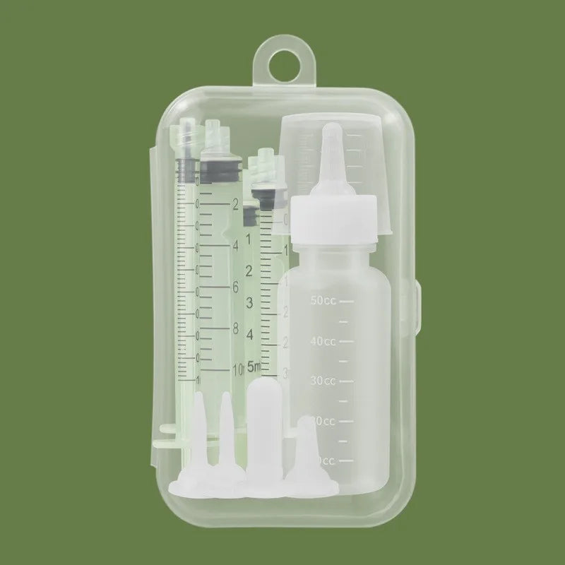 “Newborn Pet Feeder Set – Syringe & Bottle Kit for Puppies & Kittens”