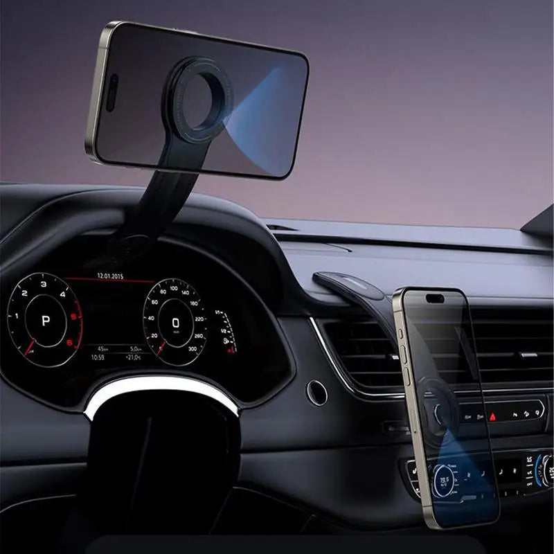Magnetic Car Phone Holder – Adjustable Arm for Dashboard or Windshield