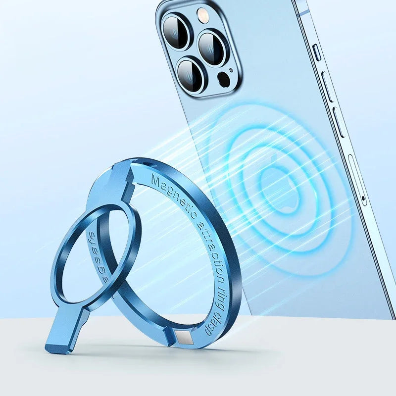 “Magsafe Foldable Phone Ring Stand – Alloy Magnetic Holder for iPhone”