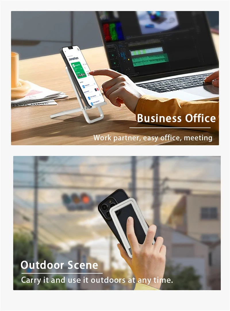 Foldable Lazy Phone Stand – Adjustable Desktop Holder for iPhone & Android