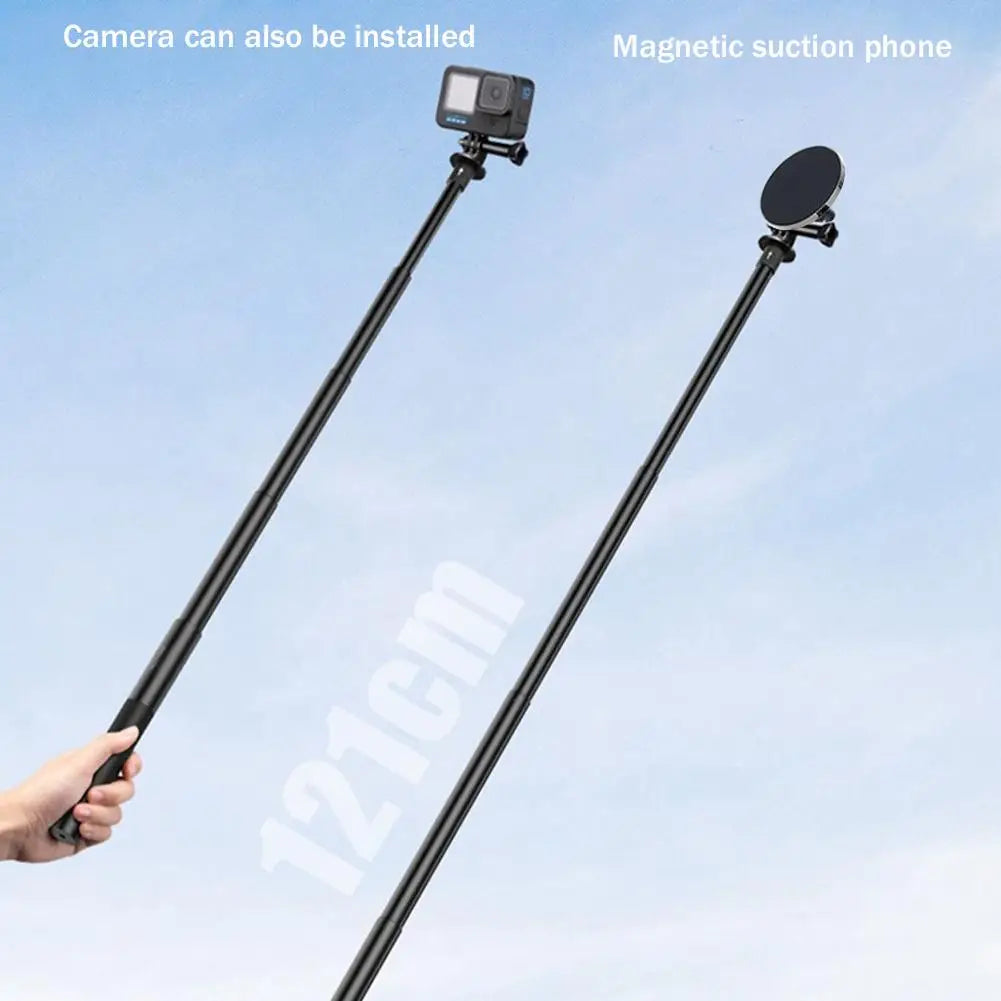 Magnetic Ground-Insert Phone Stand – Extendable Outdoor Tripod for Golf & Fishing