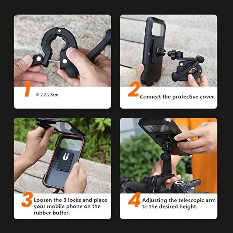 Waterproof Bike Phone Holder – Magnetic 360° Motorcycle Mount