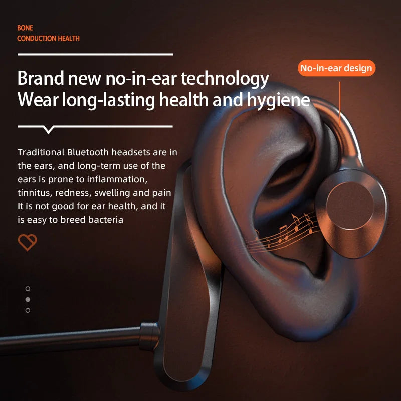 K69 Bone Conduction Wireless Earphones – Open-Ear Bluetooth Headset for Safe Outdoor Listening