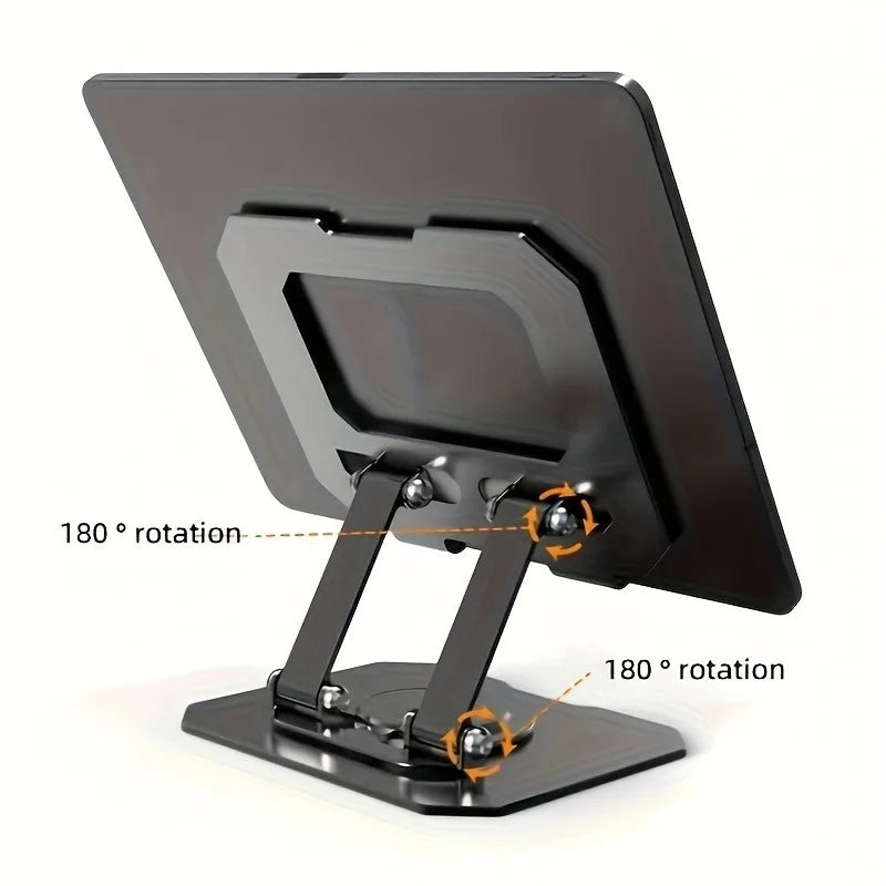 “360° Rotating Tablet Stand – Foldable Aluminum Holder for iPad”