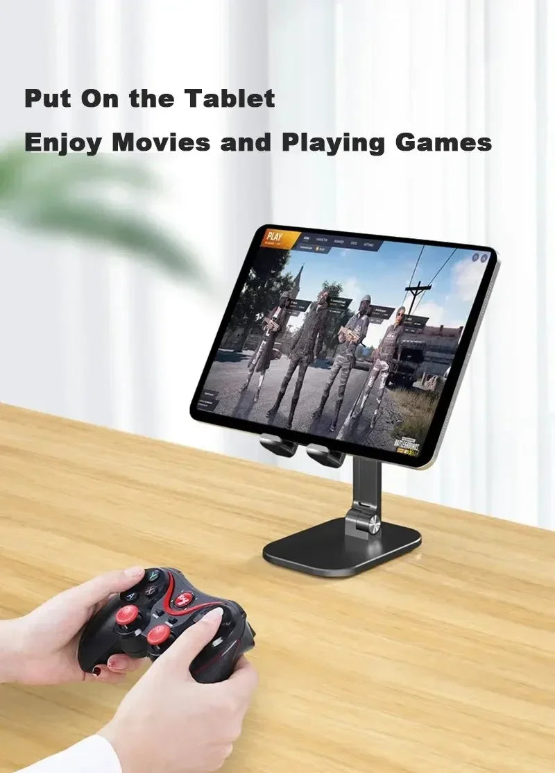 VIKEFON 3-Section Foldable Phone Stand – Adjustable Desk Holder for Smartphones & Tablets