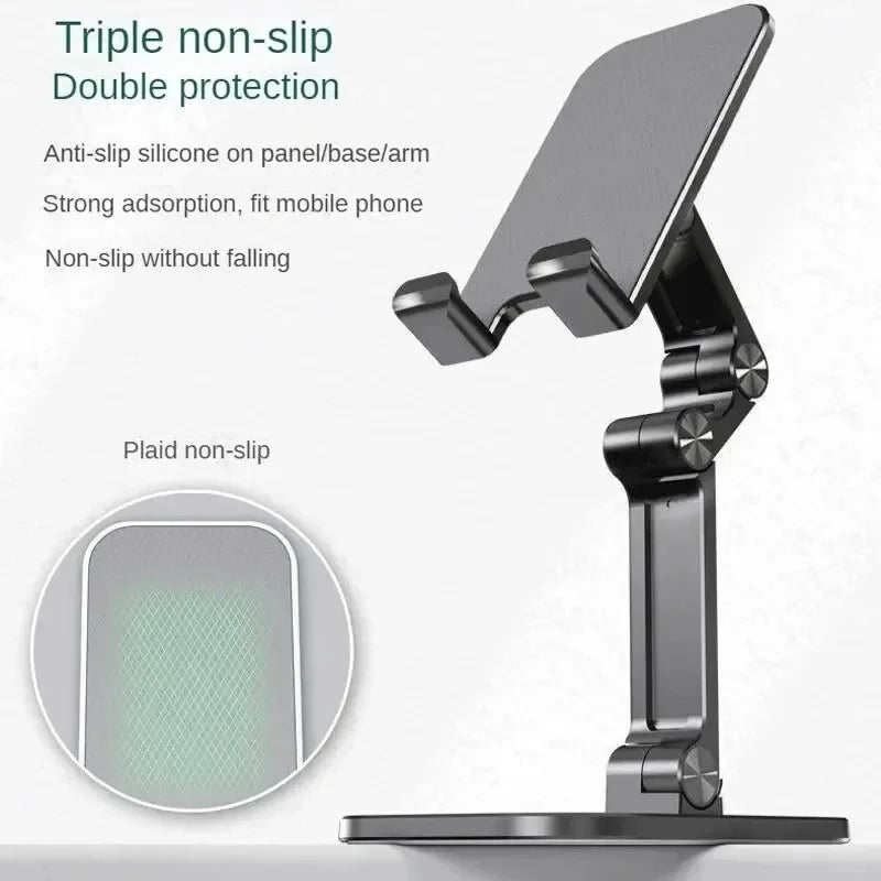 VIKEFON 3-Section Foldable Phone Stand – Adjustable Desk Holder for Smartphones & Tablets