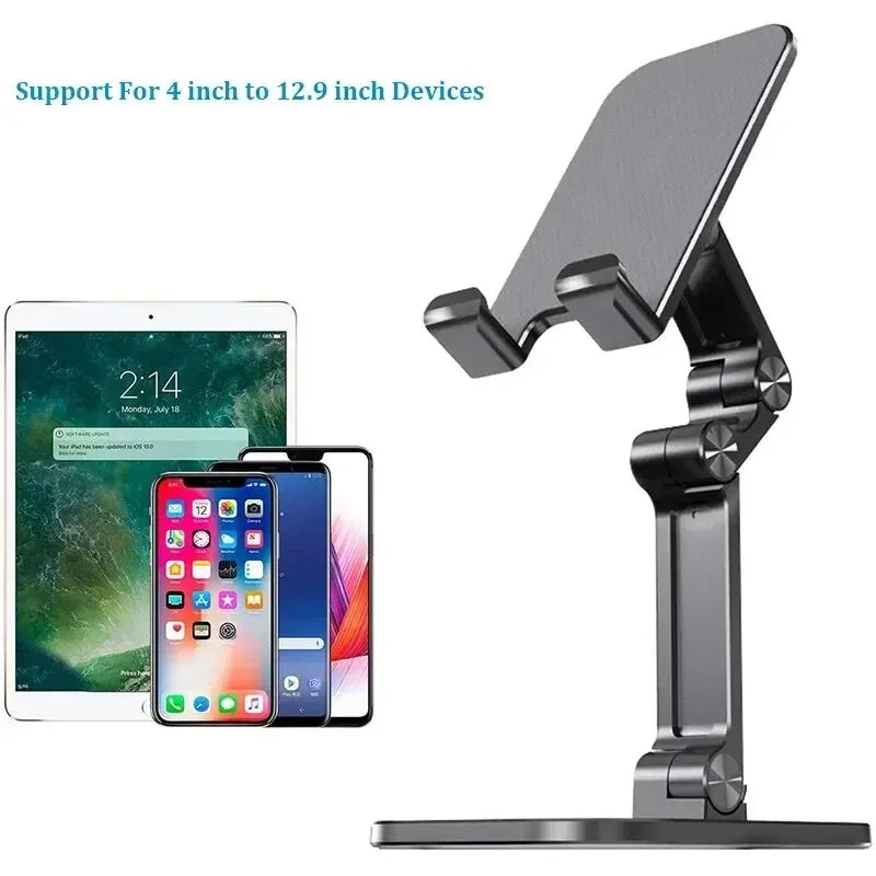 VIKEFON 3-Section Foldable Phone Stand – Adjustable Desk Holder for Smartphones & Tablets