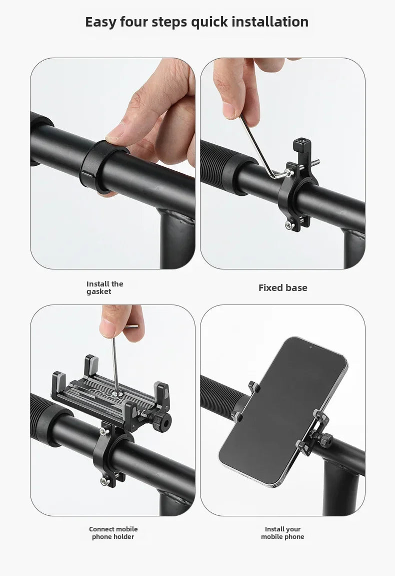 Universal Aluminum Bike Phone Mount β Secure Handlebar Holder for All Bikes