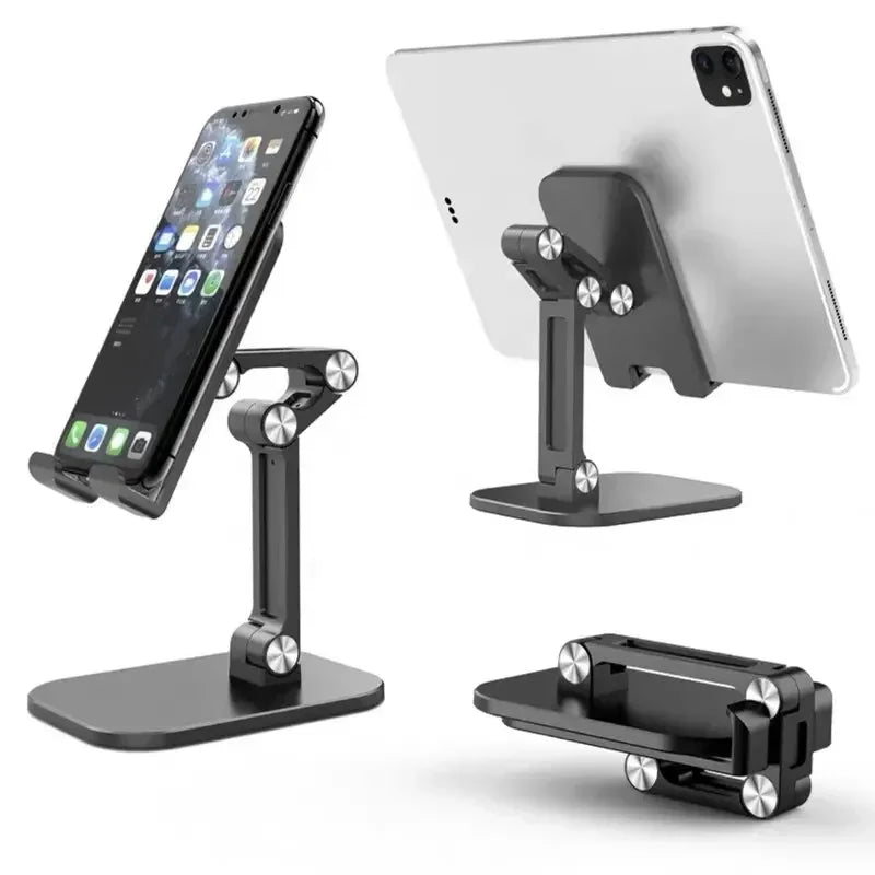 VIKEFON 3-Section Foldable Phone Stand – Adjustable Desk Holder for Smartphones & Tablets