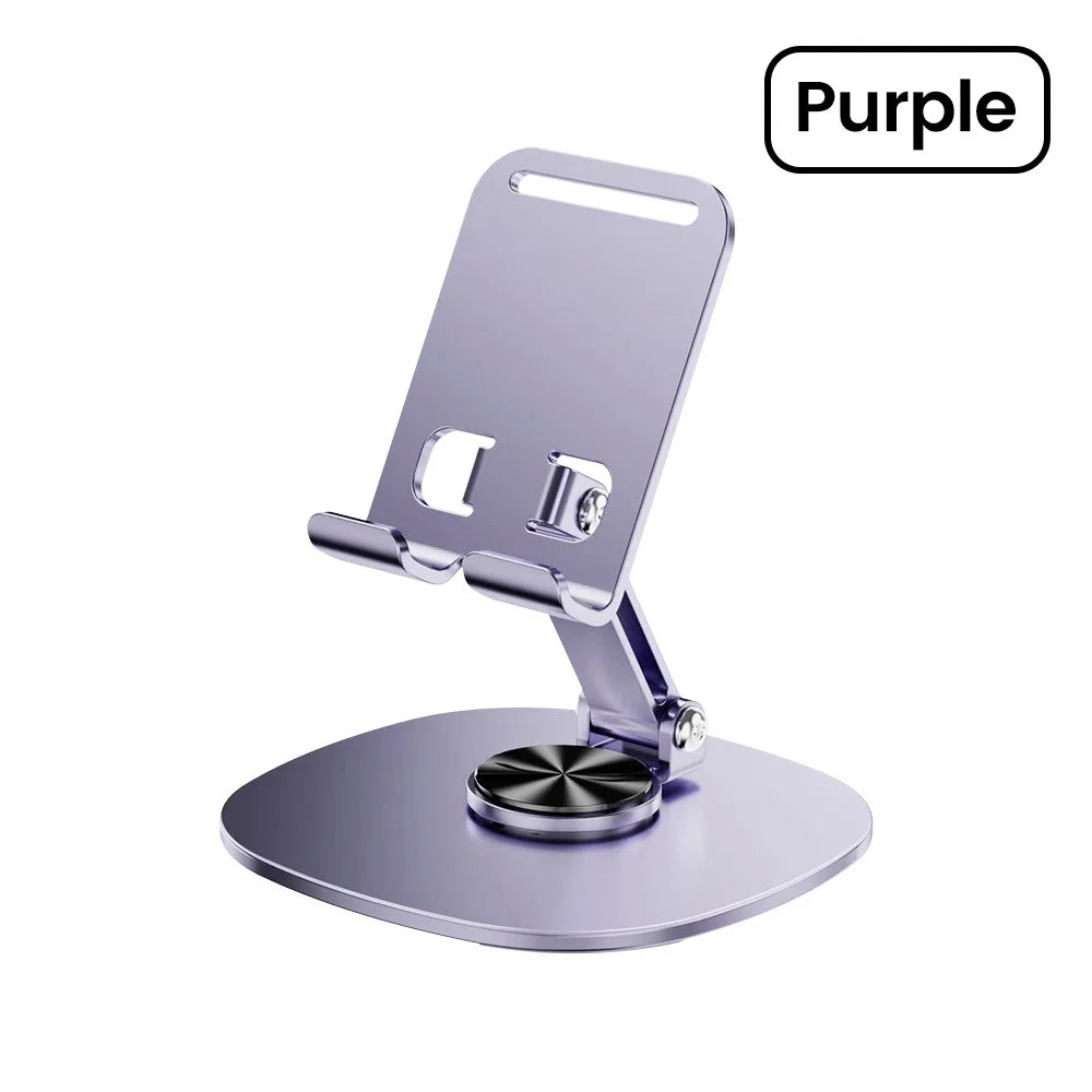 Elough 360° Rotation Metal Tablet & Phone Holder – Universal Folding Desktop Stand