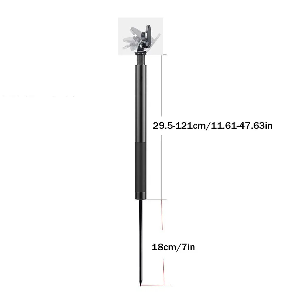 Magnetic Ground-Insert Phone Stand – Extendable Outdoor Tripod for Golf & Fishing