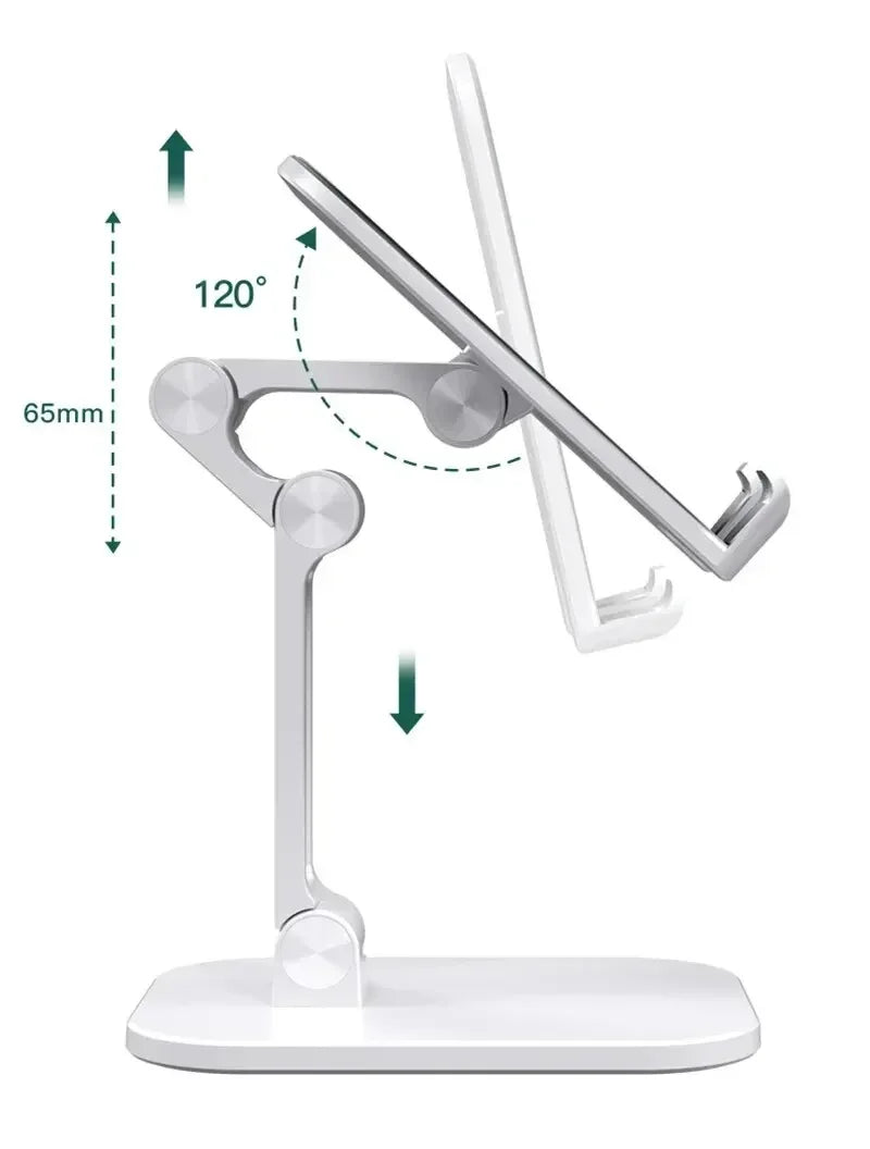 VIKEFON 3-Section Foldable Phone Stand – Adjustable Desk Holder for Smartphones & Tablets