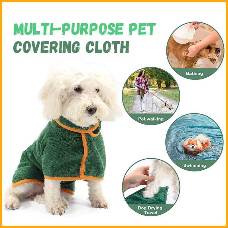 Super Absorbent Dog Bathrobe Towel – Quick-Dry Microfiber Pet Drying Coat