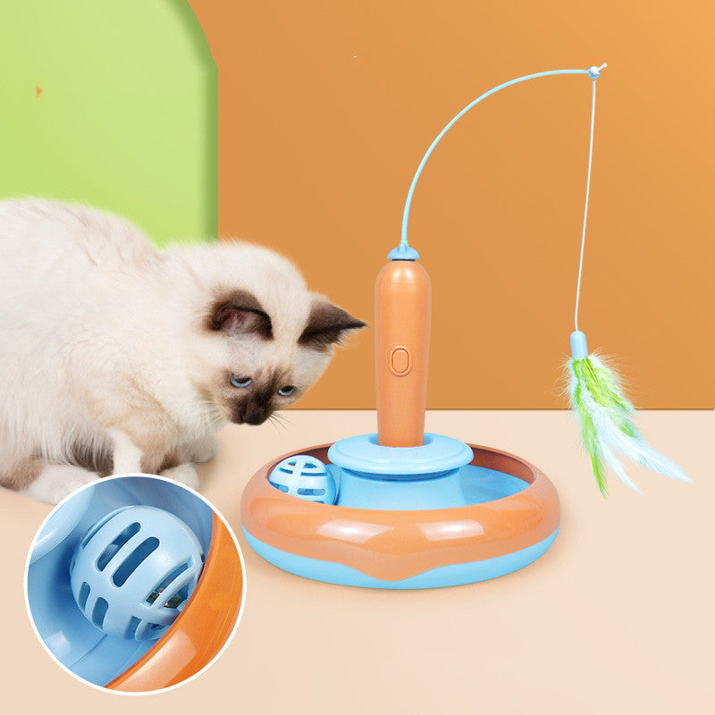 Interactive Cat Turntable Toy – Battery-Powered Indoor Hunting Fun