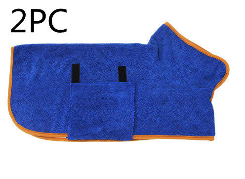 Super Absorbent Dog Bathrobe Towel – Quick-Dry Microfiber Pet Drying Coat
