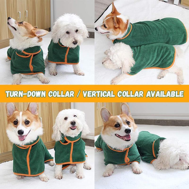 Super Absorbent Dog Bathrobe Towel – Quick-Dry Microfiber Pet Drying Coat