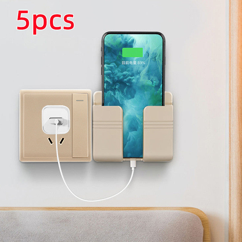 Wall-Mounted Remote & Phone Holder – No-Drill Adhesive Charging Stand