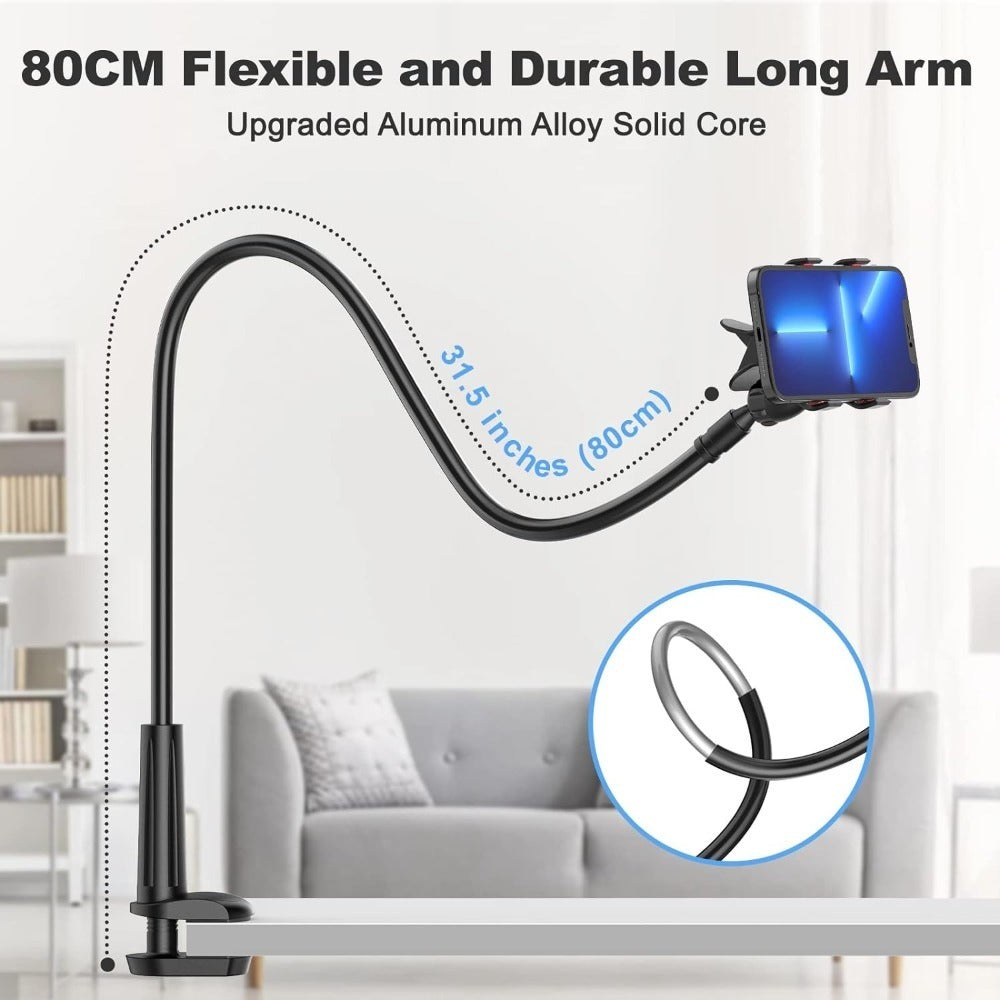 Newest Gooseneck Phone Holder 31in Long Flexible Lazy Arm Clip Adjustable Overhead Phone Mount For Phone - JEFF's Favorite Picks