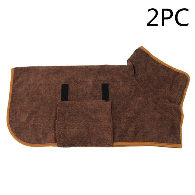 Super Absorbent Dog Bathrobe Towel – Quick-Dry Microfiber Pet Drying Coat