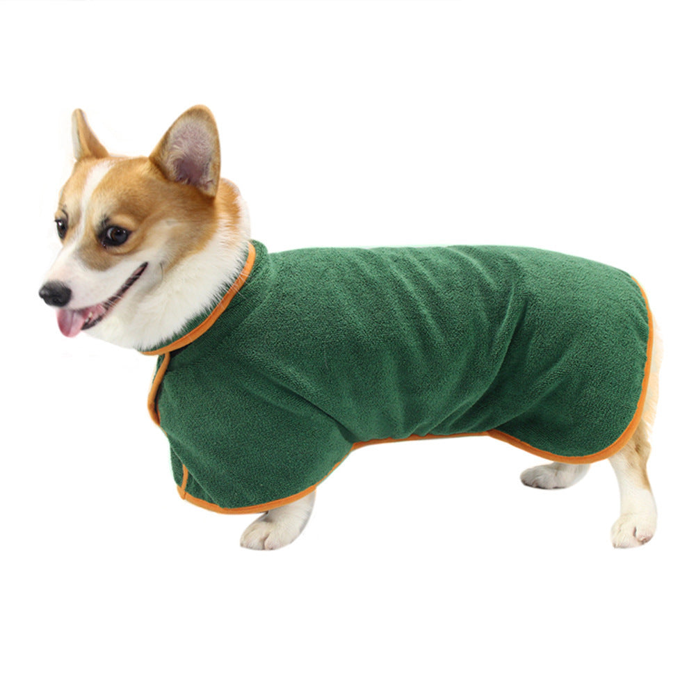 Super Absorbent Dog Bathrobe Towel – Quick-Dry Microfiber Pet Drying Coat