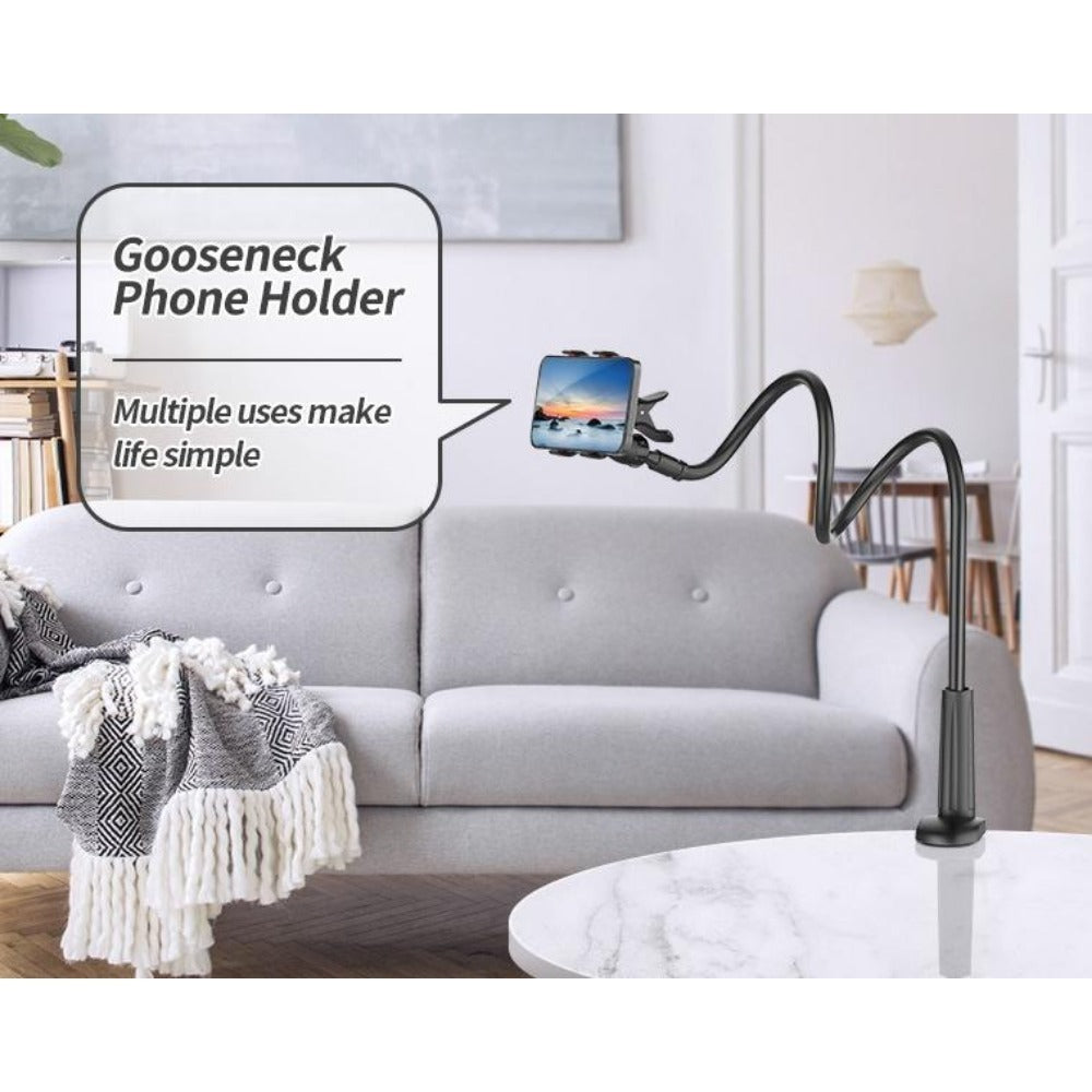 Newest Gooseneck Phone Holder 31in Long Flexible Lazy Arm Clip Adjustable Overhead Phone Mount For Phone - JEFF's Favorite Picks