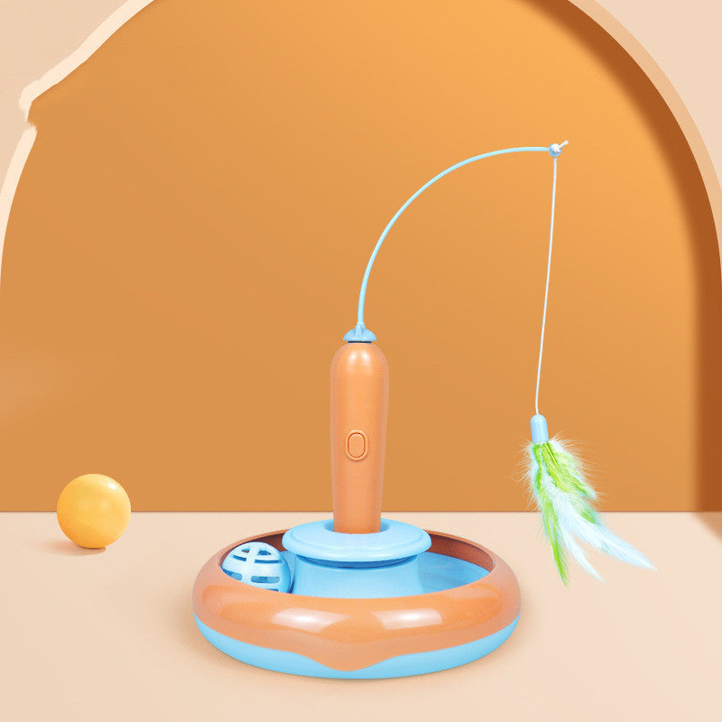 Interactive Cat Turntable Toy – Battery-Powered Indoor Hunting Fun