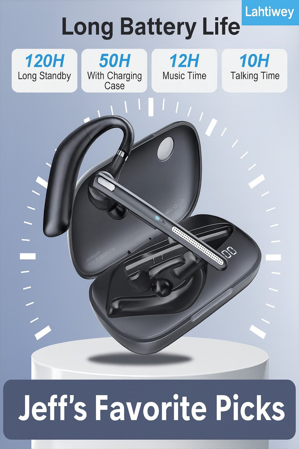 Lahtiwey Bluetooth 5.3 Headset – Long Battery Life & ENC for Professionals