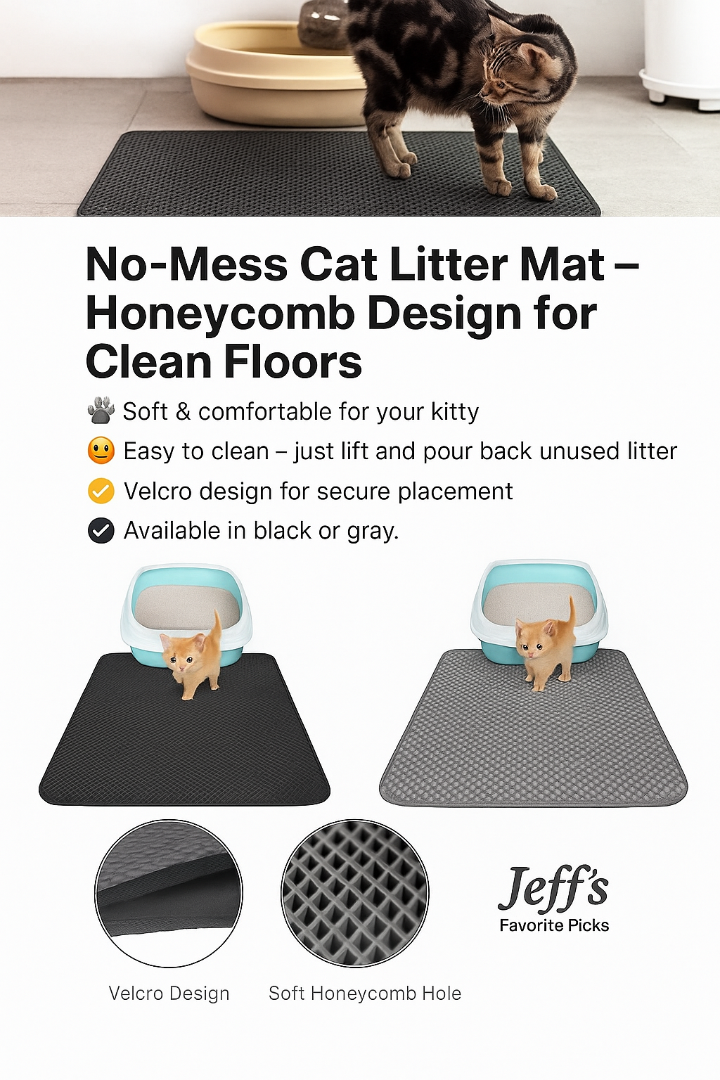 No-Mess Cat Litter Mat – Keep Floors Clean | Jeff's Favourite Picks