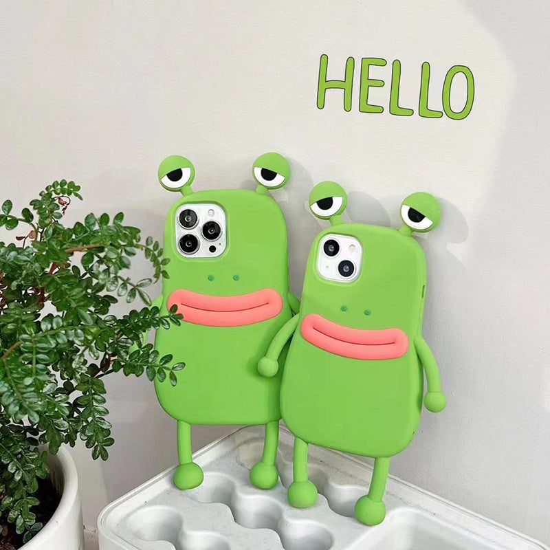 3D Cartoon Frog iPhone 12 / 12 Pro Case – Kawaii Shockproof Silicone Cover – phone-case