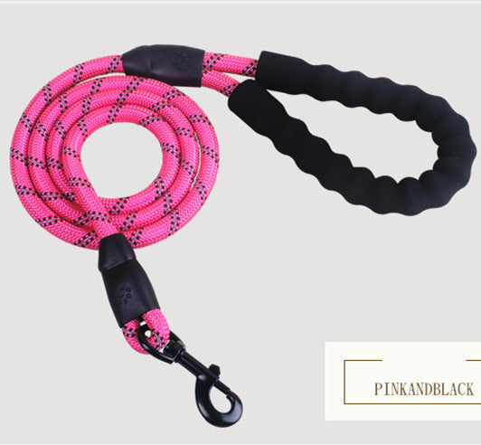 Heavy-Duty Reflective Dog Leash – Soft Foam Handle & Night Safety