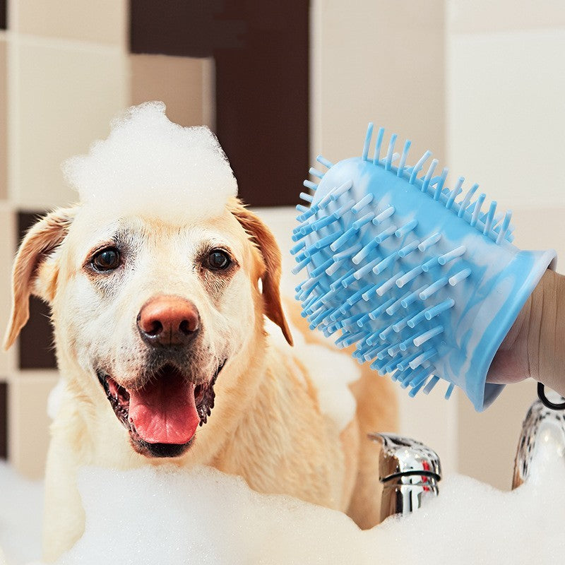 2-in-1 Dog Paw Cleaner & Bath Brush – Portable Silicone Grooming Cup – grooming kit
