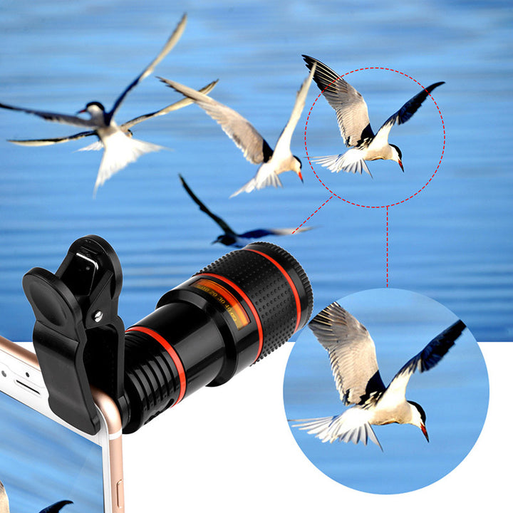8x Zoom Clip-On Phone Telescope Lens – Universal Smartphone Telephoto & Monocular – tech-gadget