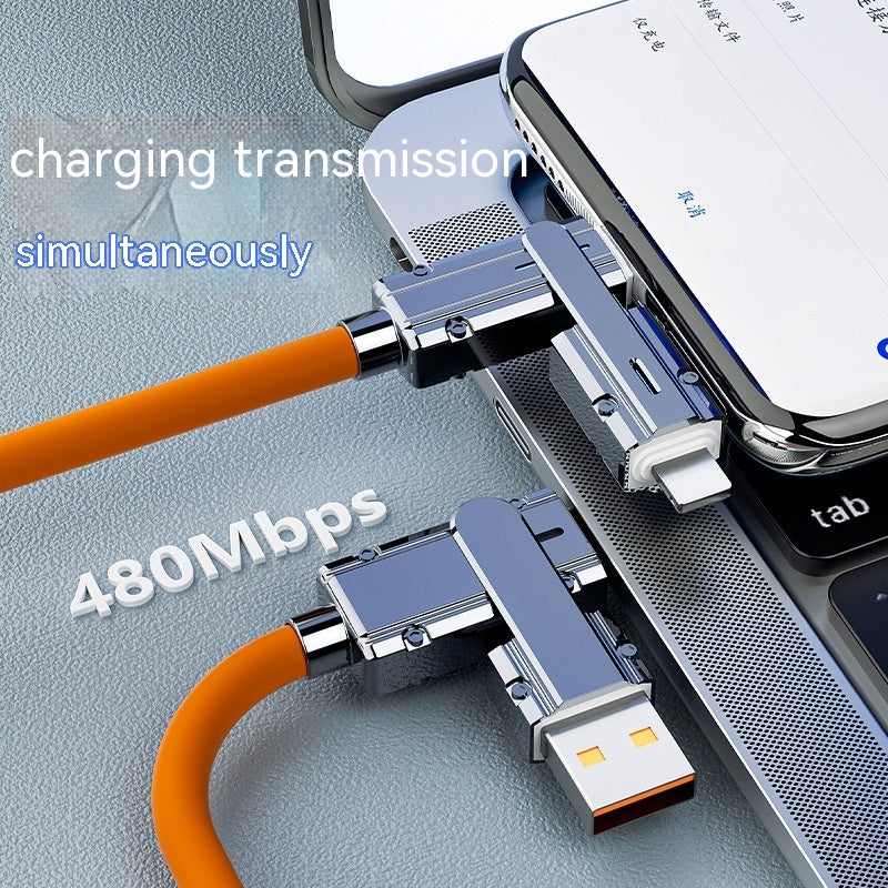 1m Zinc Alloy Fast Charging Cable – Dual Lightning & Type-C Compatibility – car-accessory