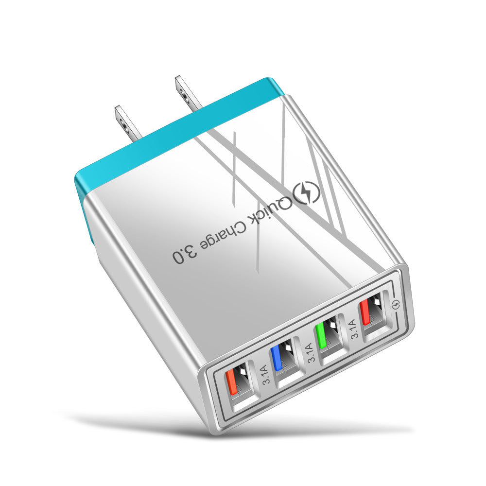 4-Port USB Wall Charger with Quick Charge 3.0 – EU/US Plug | Fast Multi-Device Charging – power-bank