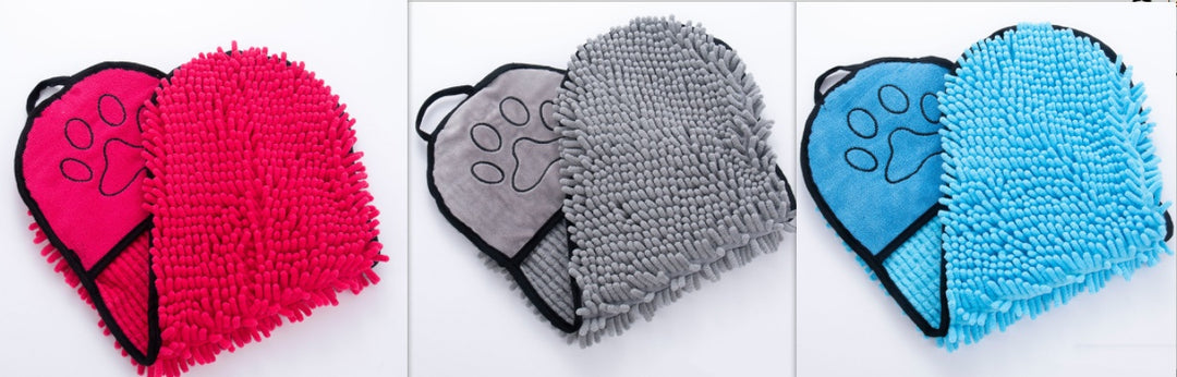 Super Absorbent Chenille Pet Drying Towel – Double Pocket Quick-Dry Towel for Dogs & Cats