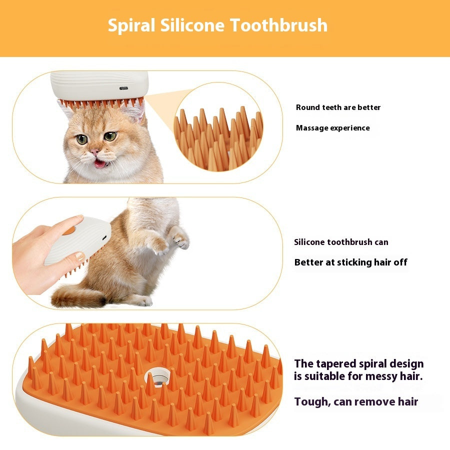 USB Steam Cat Grooming Brush – Soothing & Rechargeable Grooming Tool for Healthy Coats