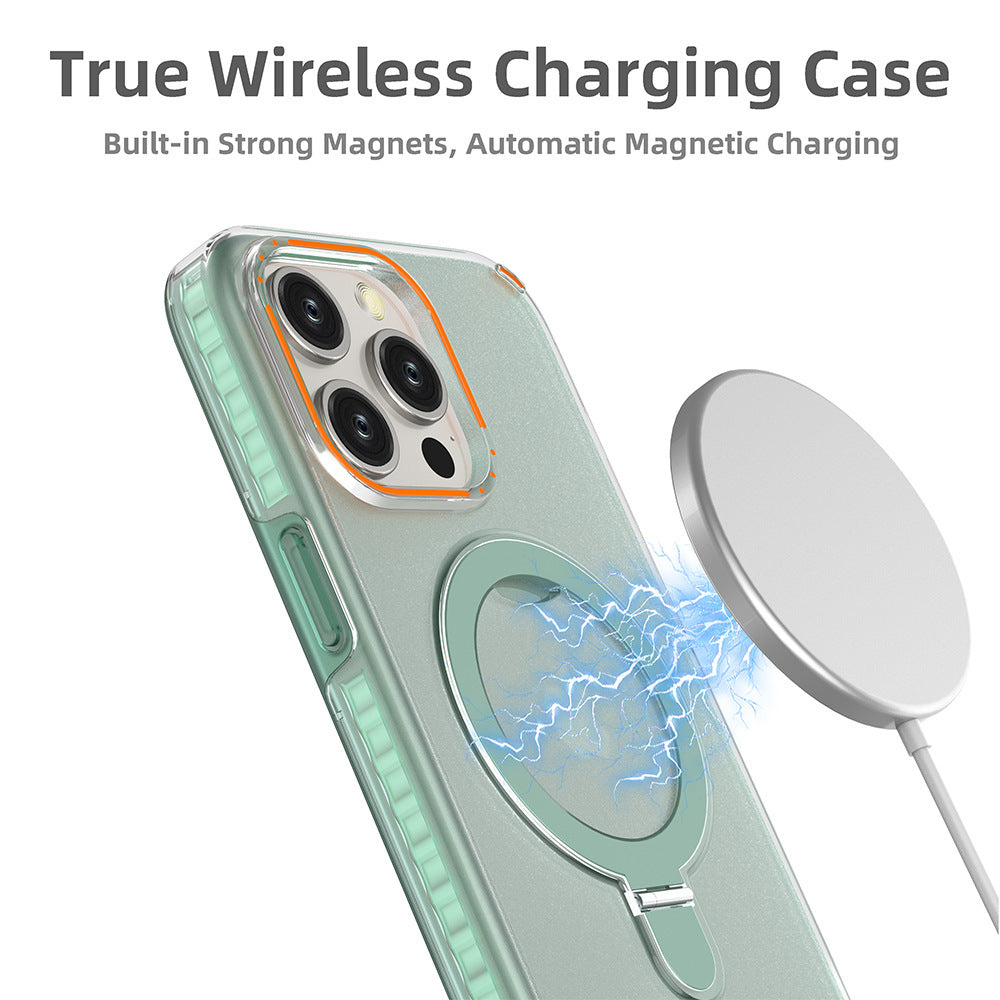MagSafe iPhone 13 & 14 Case with Invisible Stand – Shockproof & Lens Protection