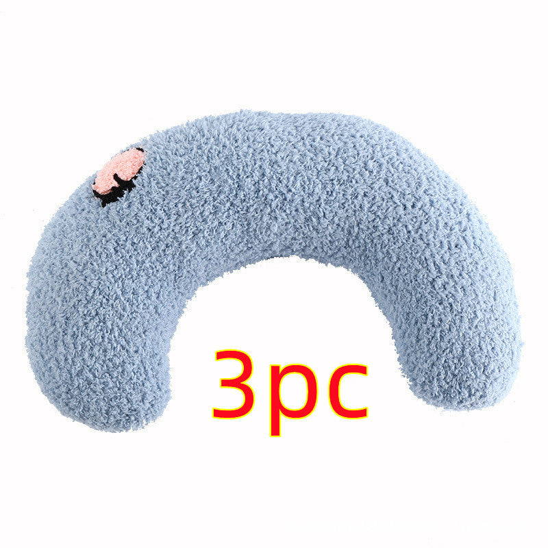 Plush Pet Calming Pillow – Half Donut Bed for Small Dogs & Cats (Up to 10 lbs)