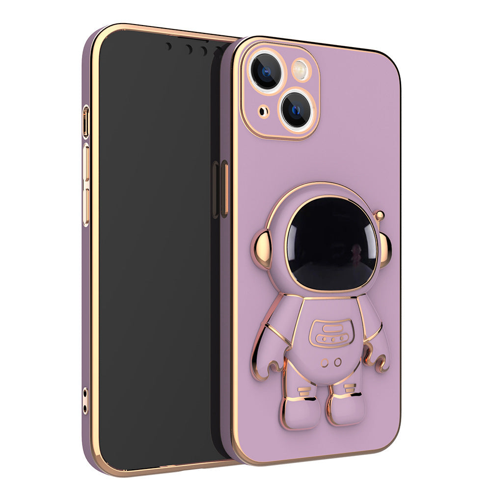 3D Astronaut iPhone Case – Electroplated Shockproof TPU with Kickstand – phone-case
