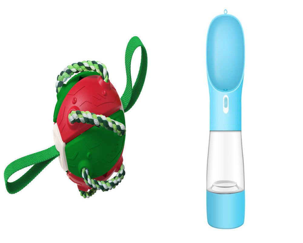 2-in-1 Transforming Frisbee Ball Toy for Dogs – Teething, Tug, Fetch & Water Play – grooming kit