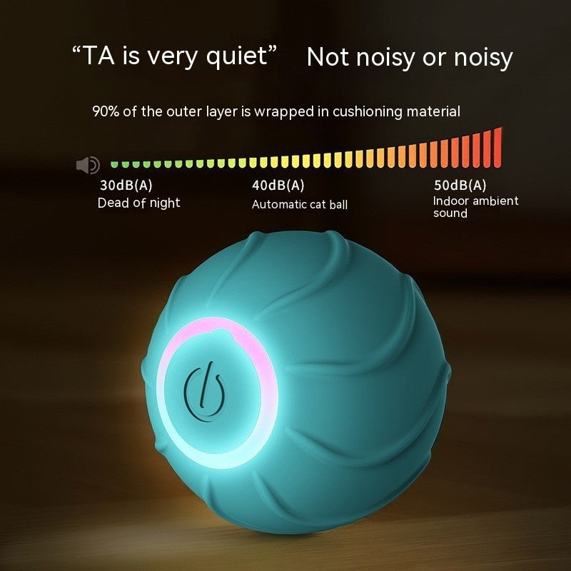 Automatic Self-Moving Silicone Cat Toy Ball – Hands-Free Rolling Toy for Indoor Cats