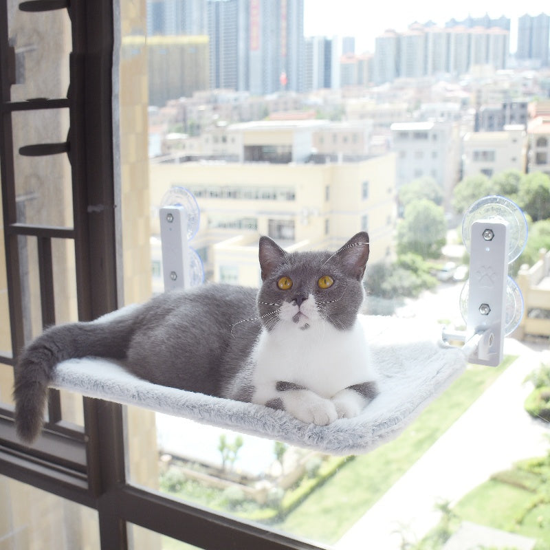 Plush Suction Cup Window Cat Perch – Cozy Window Hammock for Sun-Loving Cats
