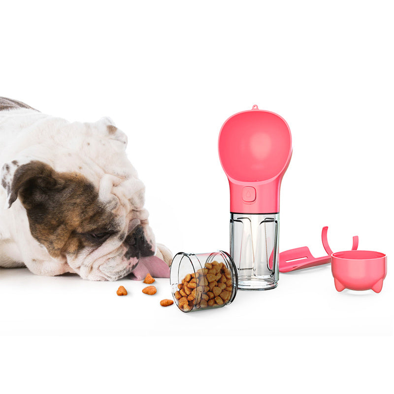 3-in-1 Dog Water Bottle with Waste Bag & Poop Scoop – Travel Ready – grooming kit