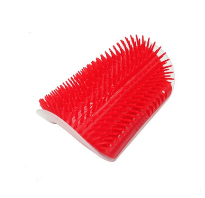 Wall-Mount Cat Self-Grooming Brush – Corner Scratcher & Massager with Catnip