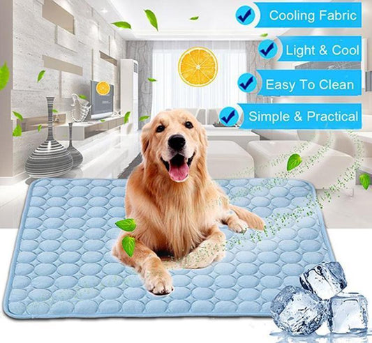 Ice Silk Pet Cooling Pad – Breathable Summer Mat for Dogs & Cats (No Water Needed) – grooming kit