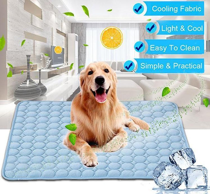 Ice Silk Pet Cooling Pad – Breathable Summer Mat for Dogs & Cats (No Water Needed) – grooming kit