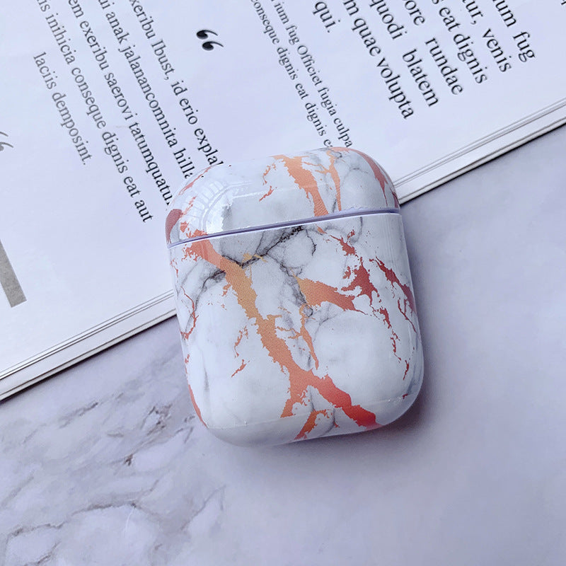 Luxury White Marble AirPods Case – Protective Cover for AirPods 1 & 2