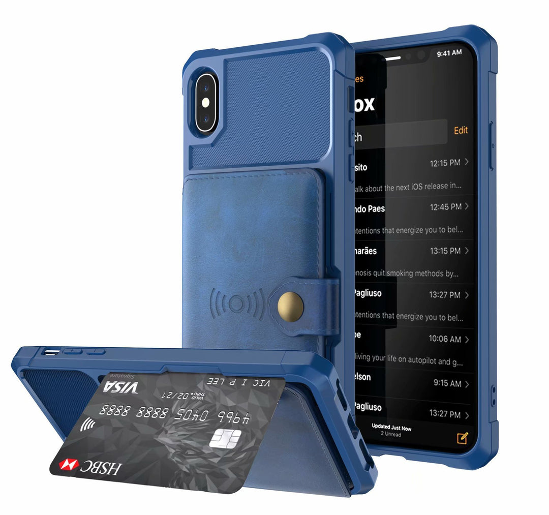 Geometric PU Leather Phone Case – Stylish Back Cover for iPhone & Samsung