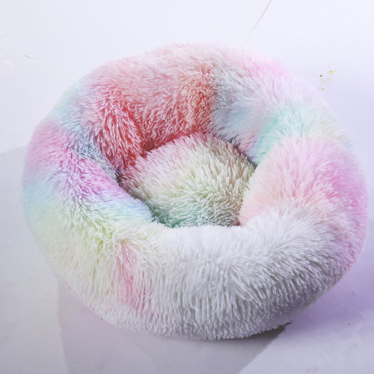 Plush Donut Pet Bed – Calming Nest for Dogs & Cats in 13 Colors