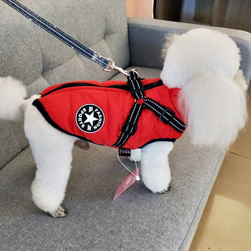Waterproof Winter Dog Coat with Built-In Harness – Warm & Windproof